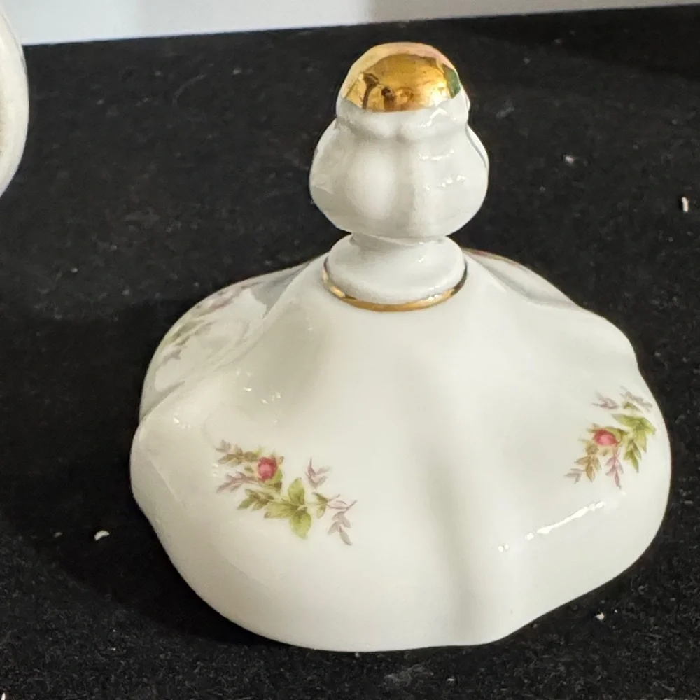 Royal Sealy Teapot China Moss Rose Japan Vtg